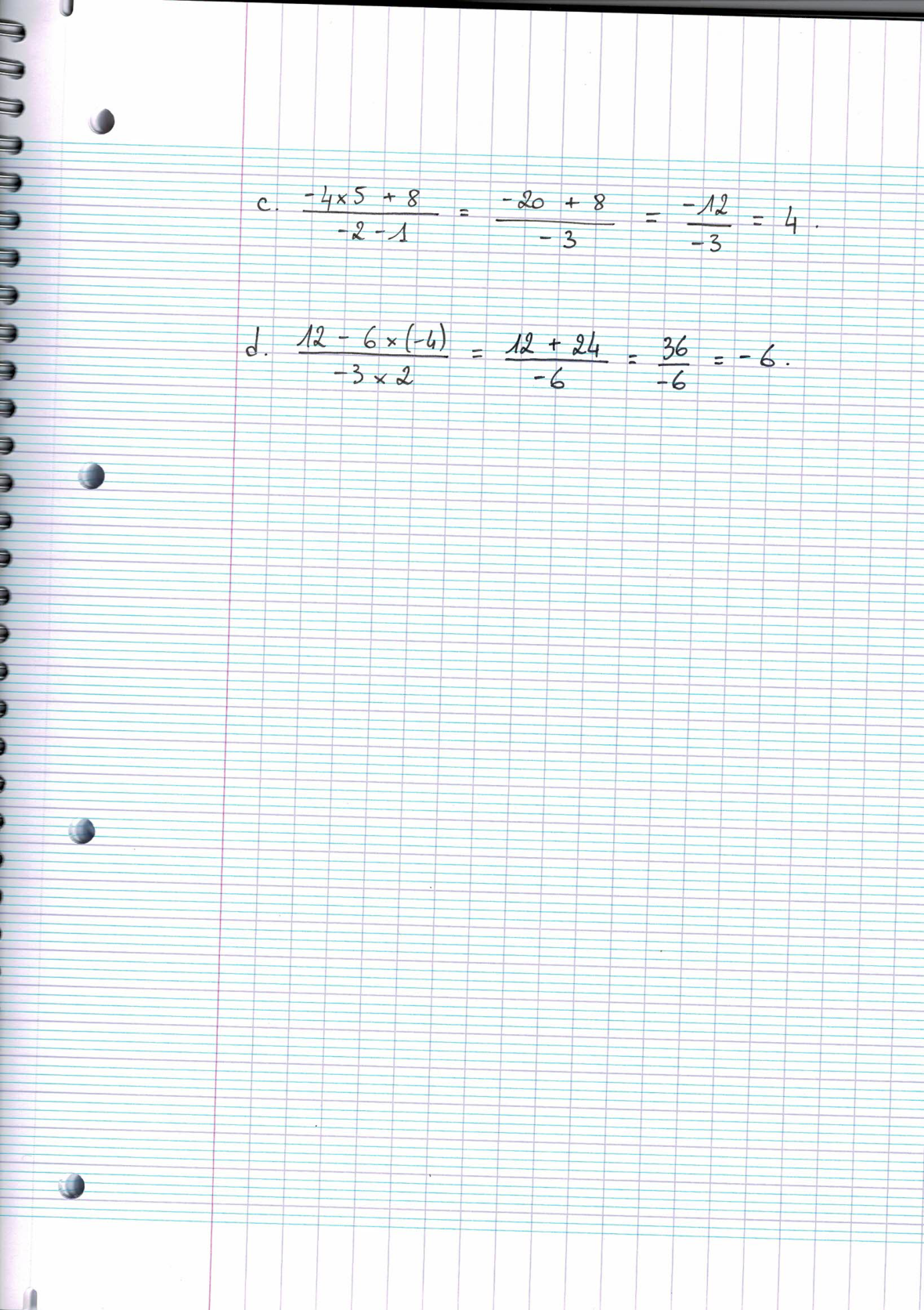 Page scannée du cahier de la classe 302